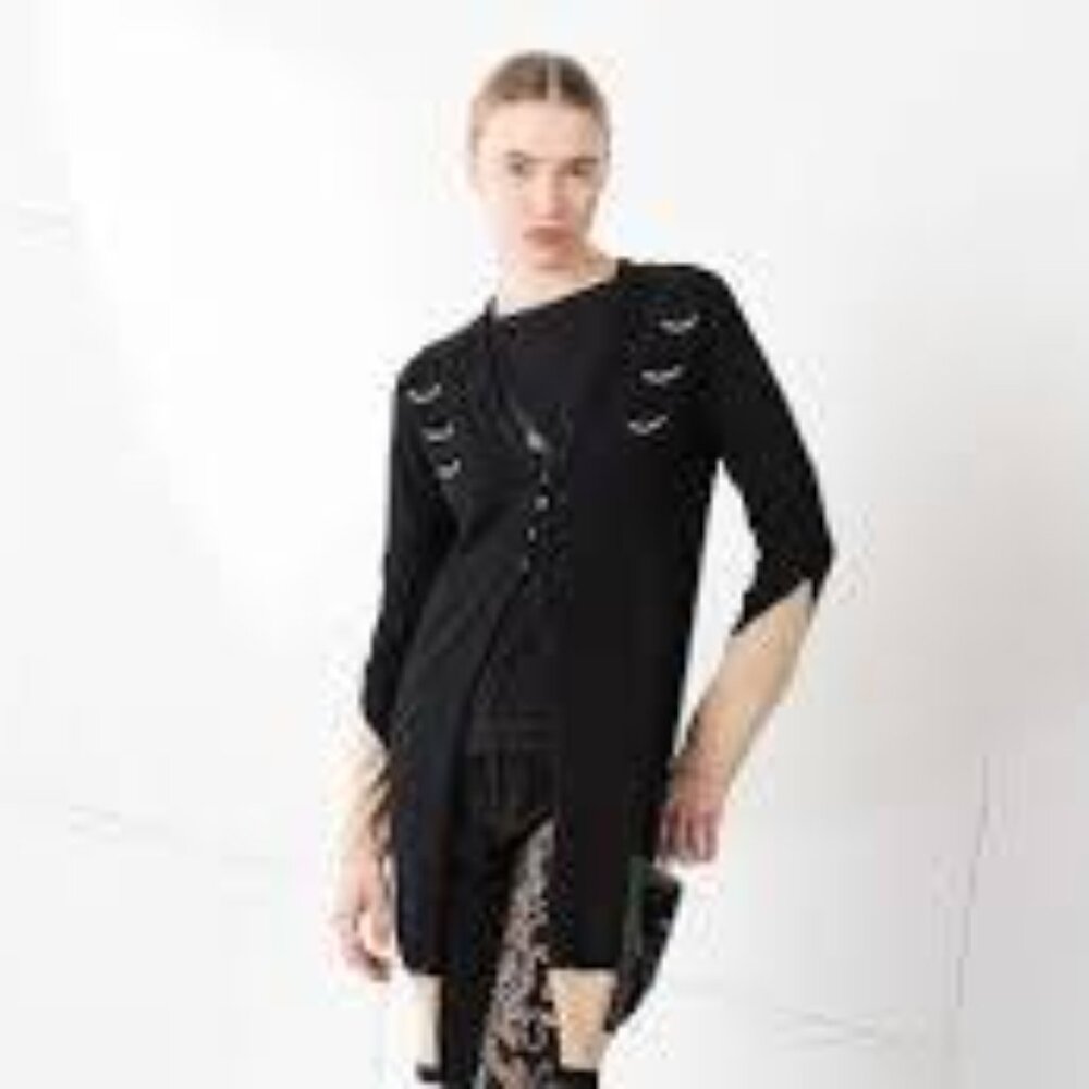Elisa Cavaletti stunning Black and Tan Cardigan -  Nero Frizzante